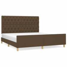 vidaXL sötétbarna szövet ágykeret fejtámlával 160 x 200 cm (3125311) ágy és ágykellék