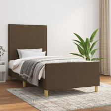 vidaXL sötétbarna szövet ágykeret fejtámlával 80 x 200 cm ágy és ágykellék