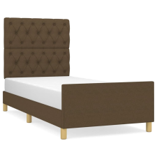 vidaXL sötétbarna szövet ágykeret fejtámlával 80 x 200 cm (3125255) ágy és ágykellék