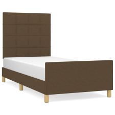 vidaXL sötétbarna szövet ágykeret fejtámlával 90 x 190 cm (3125020) ágy és ágykellék