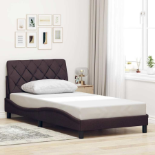 vidaXL sötétbarna szövet ágykeret matrac nélkül 100x200 cm ágy és ágykellék