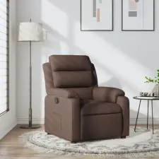 vidaXL Sötétbarna szövet dönthető fotel bútor