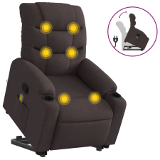 vidaXL sötétbarna szövet dönthető masszázs- és állófotel (3206659) masszázsfotel