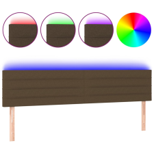 vidaXL sötétbarna szövet LED-es fejtámla 160x5x78/88 cm (3121761) ágy és ágykellék