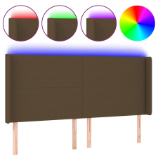vidaXL sötétbarna szövet LED-es fejtámla 183x16x118/128 cm (3123785) ágy és ágykellék