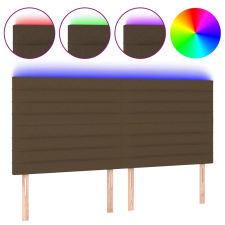 vidaXL sötétbarna szövet LED-es fejtámla 200x5x118/128 cm (3122589) ágy és ágykellék