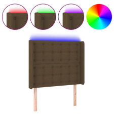 vidaXL sötétbarna szövet LED-es fejtámla 83x16x118/128 cm (3124459) ágy és ágykellék