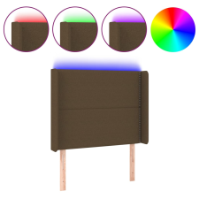 vidaXL sötétbarna szövet LED-es fejtámla 93x16x118/128 cm (3123893) ágy és ágykellék