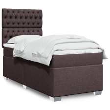 vidaXL sötétbarna szövet rugós ágy matraccal 100 x 200 cm ágy és ágykellék