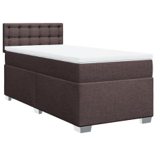 vidaXL sötétbarna szövet rugós ágy matraccal 100 x 200 cm ágy és ágykellék