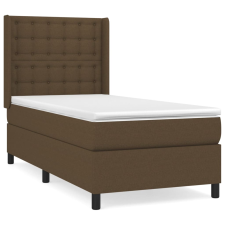 vidaXL sötétbarna szövet rugós ágy matraccal 100 x 200 cm (3131732) ágy és ágykellék