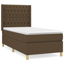 vidaXL sötétbarna szövet rugós ágy matraccal 100 x 200 cm (3132212) ágy és ágykellék
