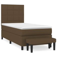 vidaXL sötétbarna szövet rugós ágy matraccal 100 x 200 cm (3136576) ágy és ágykellék