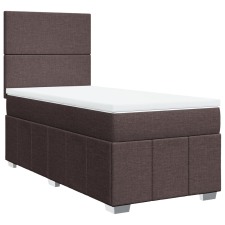 vidaXL sötétbarna szövet rugós ágy matraccal 100 x 200 cm (3291575) ágy és ágykellék