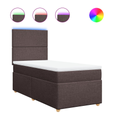 vidaXL sötétbarna szövet rugós ágy matraccal 100 x 200 cm (3293487) ágy és ágykellék