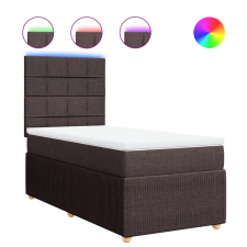vidaXL sötétbarna szövet rugós ágy matraccal 100 x 200 cm (3294270) ágy és ágykellék