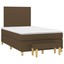 vidaXL sötétbarna szövet rugós ágy matraccal 120 x 190 cm ágy és ágykellék