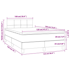 vidaXL sötétbarna szövet rugós ágy matraccal 120 x 190 cm ágy és ágykellék