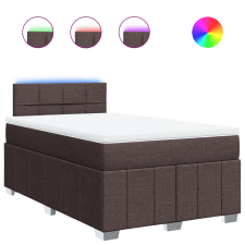 vidaXL sötétbarna szövet rugós ágy matraccal 120 x 190 cm (3289310) ágy és ágykellék