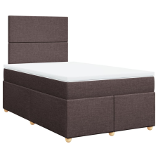 vidaXL sötétbarna szövet rugós ágy matraccal 120 x 190 cm (3291215) ágy és ágykellék