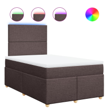 vidaXL sötétbarna szövet rugós ágy matraccal 120 x 190 cm (3293515) ágy és ágykellék