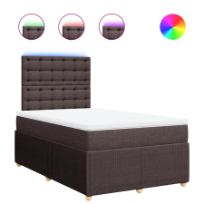 vidaXL sötétbarna szövet rugós ágy matraccal 120 x 190 cm (3294312) ágy és ágykellék