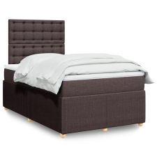 vidaXL sötétbarna szövet rugós ágy matraccal 120 x 200 cm ágy és ágykellék