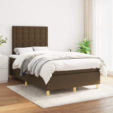 vidaXL sötétbarna szövet rugós ágy matraccal 120 x 200 cm ágy és ágykellék