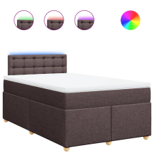 vidaXL sötétbarna szövet rugós ágy matraccal 120 x 200 cm (3288964) ágy és ágykellék