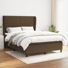 vidaXL sötétbarna szövet rugós ágy matraccal 140 x 190 cm ágy és ágykellék