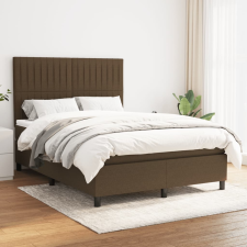 vidaXL sötétbarna szövet rugós ágy matraccal 140 x 190 cm ágy és ágykellék