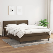 vidaXL sötétbarna szövet rugós ágy matraccal 140 x 190 cm ágy és ágykellék