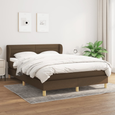 vidaXL sötétbarna szövet rugós ágy matraccal 140 x 190 cm ágy és ágykellék