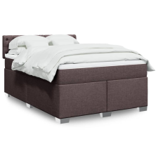 vidaXL sötétbarna szövet rugós ágy matraccal 140 x 190 cm ágy és ágykellék