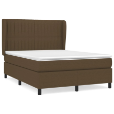vidaXL sötétbarna szövet rugós ágy matraccal 140 x 190 cm (3128120) ágy és ágykellék