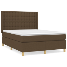 vidaXL sötétbarna szövet rugós ágy matraccal 140 x 190 cm (3132308) ágy és ágykellék