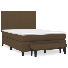 vidaXL sötétbarna szövet rugós ágy matraccal 140 x 190 cm (3136432) ágy és ágykellék