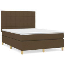 vidaXL sötétbarna szövet rugós ágy matraccal 140 x 190 cm (3142332) ágy és ágykellék