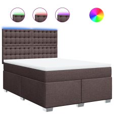 vidaXL sötétbarna szövet rugós ágy matraccal 140 x 190 cm (3292800) ágy és ágykellék