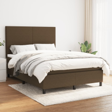 vidaXL sötétbarna szövet rugós ágy matraccal 140 x 200 cm ágy és ágykellék