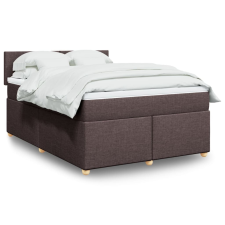 vidaXL sötétbarna szövet rugós ágy matraccal 140 x 200 cm ágy és ágykellék