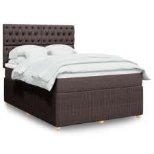 vidaXL sötétbarna szövet rugós ágy matraccal 140 x 200 cm ágy és ágykellék