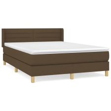 vidaXL sötétbarna szövet rugós ágy matraccal 140 x 200 cm (3130356) ágy és ágykellék