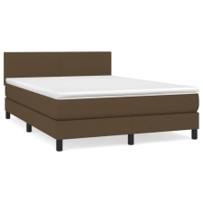 vidaXL sötétbarna szövet rugós ágy matraccal 140 x 200 cm (3139900) ágy és ágykellék
