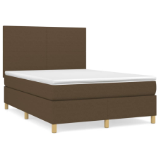 vidaXL sötétbarna szövet rugós ágy matraccal 140 x 200 cm (3142180) ágy és ágykellék