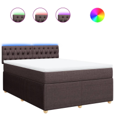 vidaXL sötétbarna szövet rugós ágy matraccal 140 x 200 cm (3289789) ágy és ágykellék