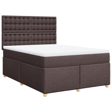 vidaXL sötétbarna szövet rugós ágy matraccal 140 x 200 cm (3291320) ágy és ágykellék