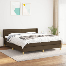 vidaXL sötétbarna szövet rugós ágy matraccal 160 x 200 cm ágy és ágykellék