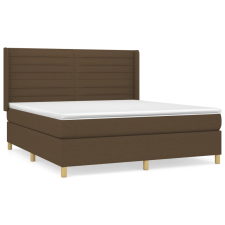 vidaXL sötétbarna szövet rugós ágy matraccal 160 x 200 cm (3132084) ágy és ágykellék