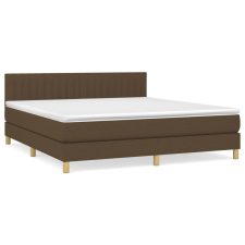 vidaXL sötétbarna szövet rugós ágy matraccal 160 x 200 cm (3140788) ágy és ágykellék